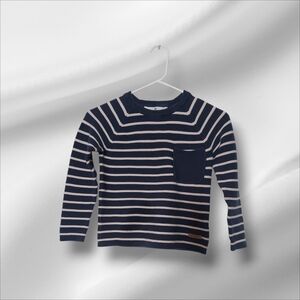 H&M Navy and White Striped Kids Sweater